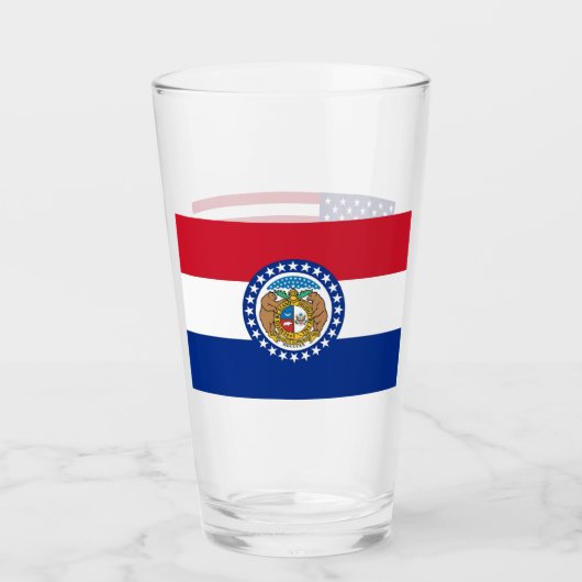Patriottische glazen beker met vlag van Missouri (Voorkant)