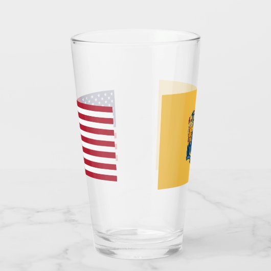Patriottische glazen beker met vlag van New Jersey (Rechts)