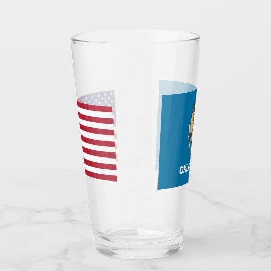 Patriottische glazen beker met vlag van Oklahoma (Rechts)