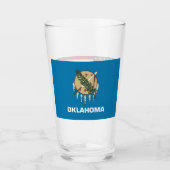 Patriottische glazen beker met vlag van Oklahoma (Voorkant)