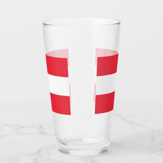 Patriottische glazen beker met vlag van Oostenrijk (Links)