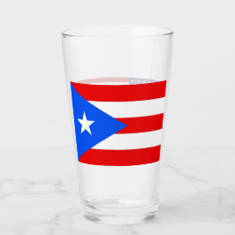 Patriottische glazen beker met vlag van Puerto Ric