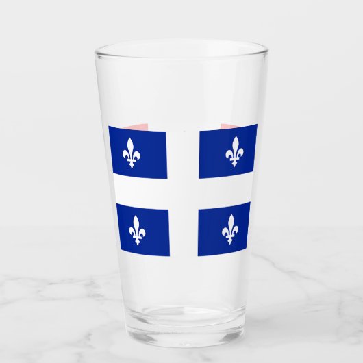 Patriottische glazen beker met vlag van Quebec, Ca (Voorkant)