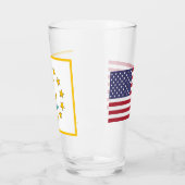 Patriottische glazen beker met vlag van Rhode Isla (Links)