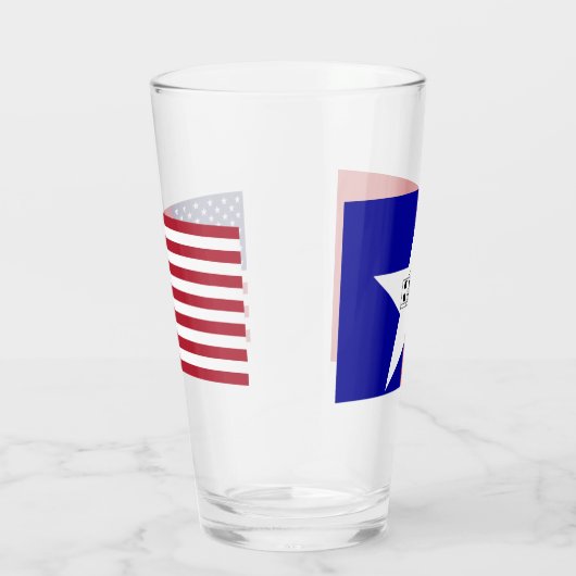 Patriottische glazen beker met vlag van San Antoni (Rechts)