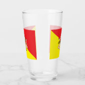 Patriottische glazen beker met vlag van Sicilië, I (Links)