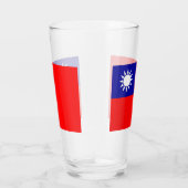 Patriottische glazen beker met vlag van Taiwan (Rechts)