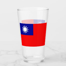 Patriottische glazen beker met vlag van Taiwan