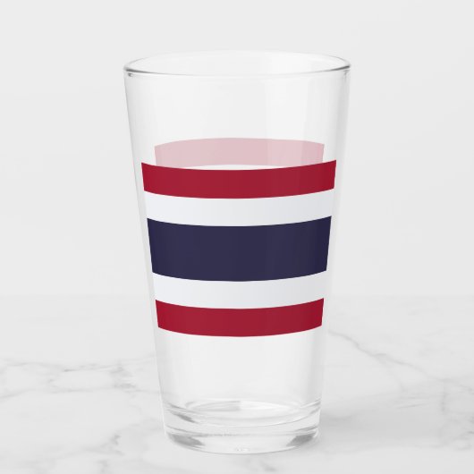 Patriottische glazen beker met vlag van Thailand (Voorkant)