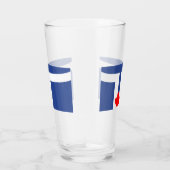 Patriottische glazen beker met vlag van Toronto, C (Rechts)