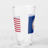 Patriottische glazen beker met vlag van Virginia (Rechts)