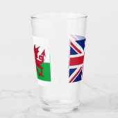 Patriottische glazen beker met vlag van Wales (Links)