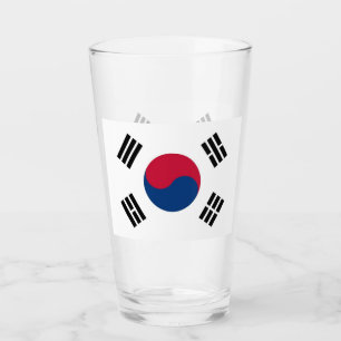 Patriottische glazen beker met vlag van Zuid-Korea