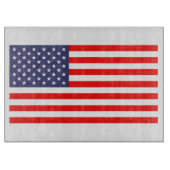 Patriottische glazen snijplank met Amerikaanse vla (Voorkant)