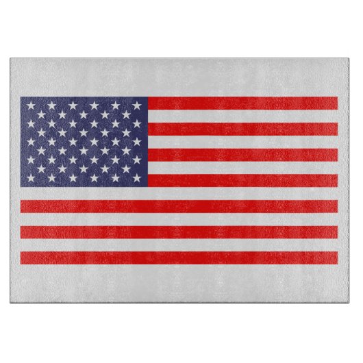 Patriottische glazen snijplank met Amerikaanse vla (Voorkant)