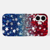 Patriottische Glitter Case-Mate iPhone Case (Achterkant (horizontaal))