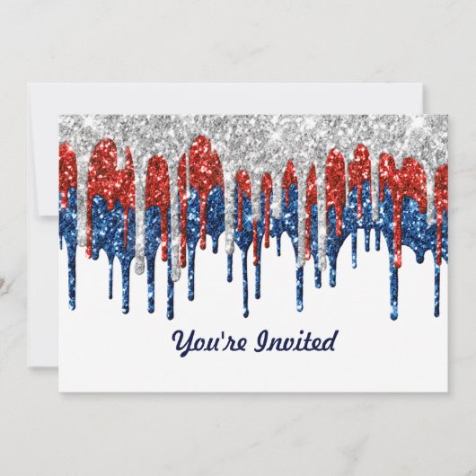 Patriottische glitter drift op zaterdag kaart (Voorkant)