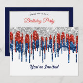 Patriottische glitter drift op zaterdag kaart (Voorkant / Achterkant)