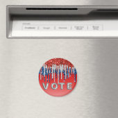 Patriottische Glitter Drip Americana Stem Magneet (Insitu (Vaatwasser))