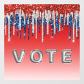 Patriottische Glitter Drip Americana Stem Raamsticker (Vel)