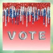 Patriottische Glitter Drip Americana Stem Raamsticker (Vel 3)