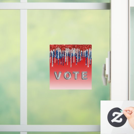 Patriottische Glitter Drip Americana Stem Raamsticker (Huis)