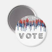 Patriottische Glitter Drip Rand Stem Magneet (Voorkant / Achterkant)
