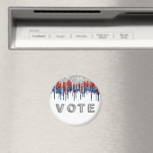 Patriottische Glitter Drip Rand Stem Magneet (Insitu (Vaatwasser))