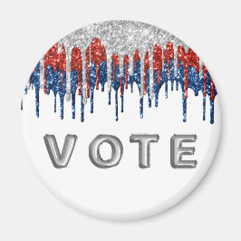 Patriottische Glitter Drip Rand Stem Magneet