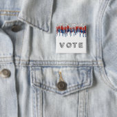 Patriottische Glitter Drip Rand Stem Vierkante Button 5,1 Cm (In situ)