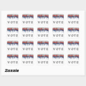 Patriottische Glitter Drip Rand Stem Vierkante Sticker (Vel)