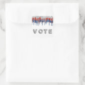 Patriottische Glitter Drip Rand Stem Vierkante Sticker (Tas)