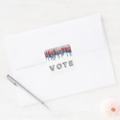 Patriottische Glitter Drip Rand Stem Vierkante Sticker (Envelop)