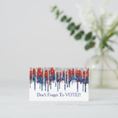 Patriottische Glitter Drip Rand Stemherinnering Visitekaartje (Staand voorkant)