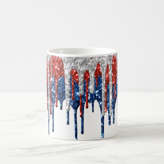 Patriottische glitter druppels koffiemok (Center)