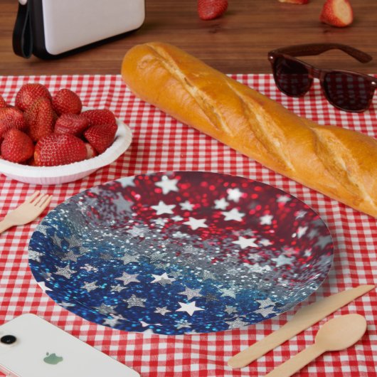 Patriottische Glitter Papieren Bordje (Picknick)