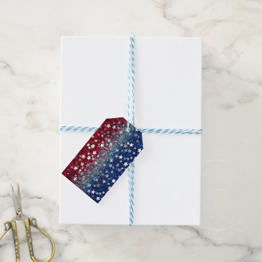 Patriottische Glitters Cadeaulabel (Met Touw)