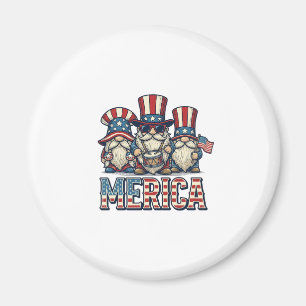 Patriottische Gnome Merica Vintage Vector Ontwerp_ Magneet