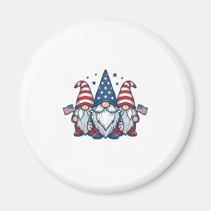 Patriottische Gnome Trio Vintage Vector Ontwerp_1 Magneet