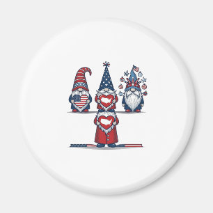 Patriottische Gnome Trio Vintage Vector Ontwerp_1 Magneet