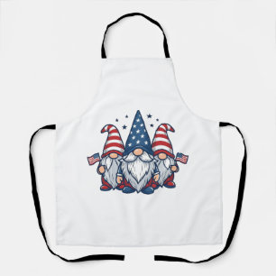 Patriottische Gnome Trio Vintage Vector Ontwerp_1 Schort