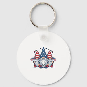 Patriottische Gnome Trio Vintage Vector Ontwerp_1 Sleutelhanger