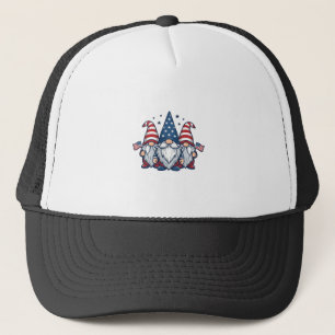 Patriottische Gnome Trio Vintage Vector Ontwerp_1 Trucker Pet