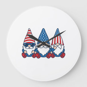 Patriottische Gnome Trio Vintage Vector Shirt Ontw Grote Klok