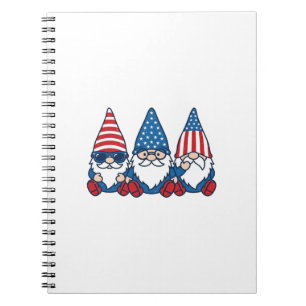 Patriottische Gnome Trio Vintage Vector Shirt Ontw Notitieboek