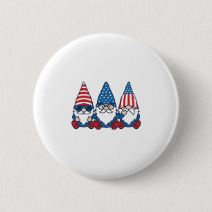 Patriottische Gnome Trio Vintage Vector T-shirt On Ronde Button 5,7 Cm