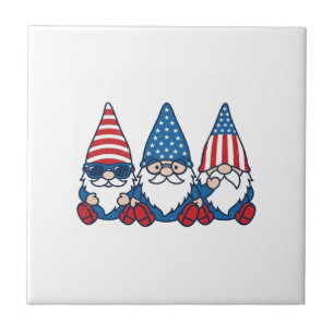 Patriottische Gnome Trio Vintage Vector T-shirt On Tegeltje