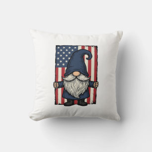 Patriottische Gnome Vintage Vlag Shirt Ontwerp_1 Kussen