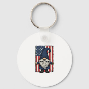 Patriottische Gnome Vintage Vlag Shirt Ontwerp_1 Sleutelhanger