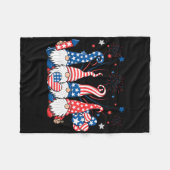 Patriottische Gnomen Fireworks Usa Independence Da Fleece Deken (Voorkant (Horizontaal))
